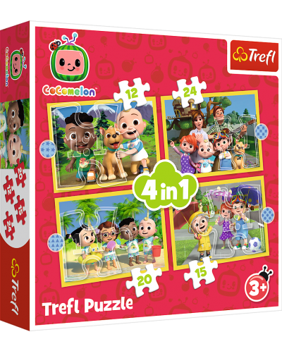 Puzzle Trefl 4 în 1 - Cocomelon, Meet the characters - 1